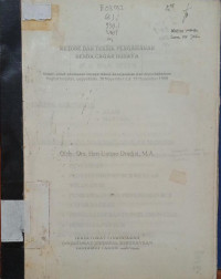Image of Metode Dan Teknik Pengamanan Benda Cagar Budaya (Copy)